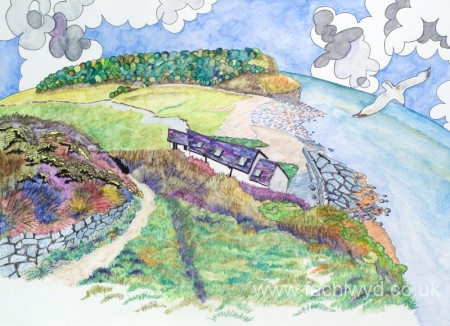 Cwm Col Huw Llantwit Major Painting by Martin Kaye