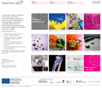 Screenshot of the Nanofactory website home page.